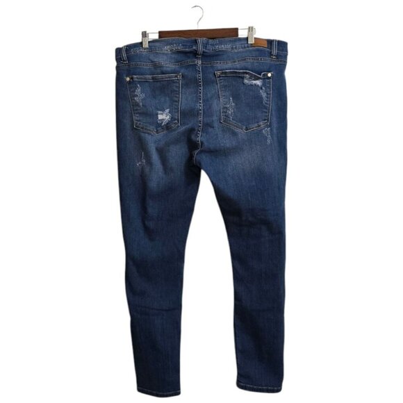 Judy Blue Leopard Print Patch Distressed Skinny Fit Jeans Sz 3XL - Picture 6 of 10